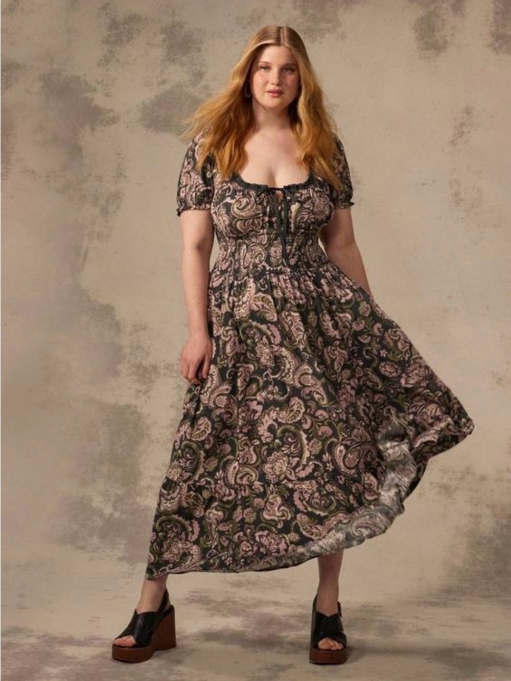 torrid Black Maxi Dress with Pink Rose Floral pattern